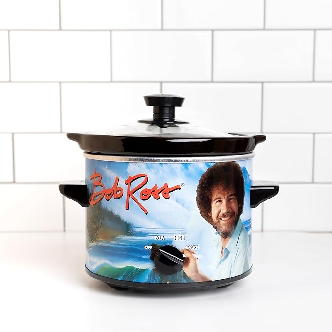 Uncanny Brands Bob Ross 2 Quart Slow Cooker- Happy Little Tree Appliance