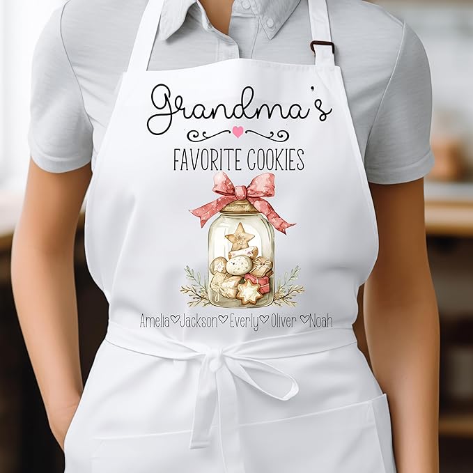Personalized Mommy and Me Apron Set – Custom “Favorite Cookies Jar” Matching Aprons – Baking Gift