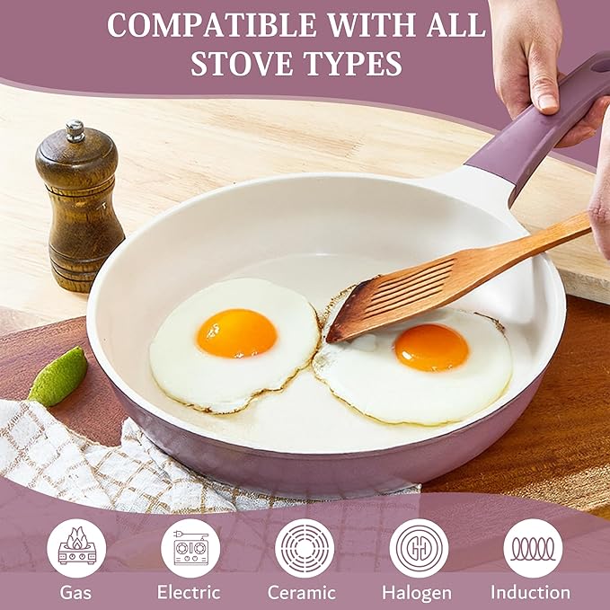 UPIT Non Stick Ceramic Frying Pan Skillet | Scratch-Resistant PFOA & PFOS Free Non Toxic Pan for Cooking | Compatible with Induction, Gas & Electric Stovetops (11 IN)