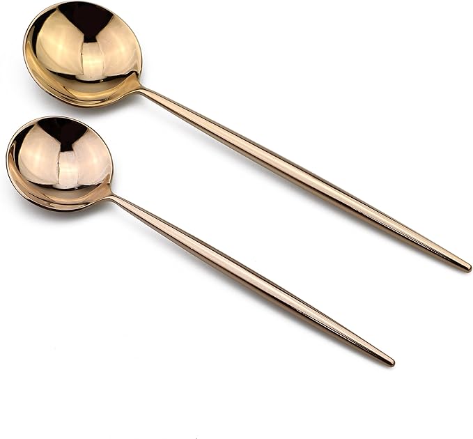 5-Piece Flatware Set, 18/10 Stainless Steel Dishwasher Safe, Mirror Polishing Rose Gold