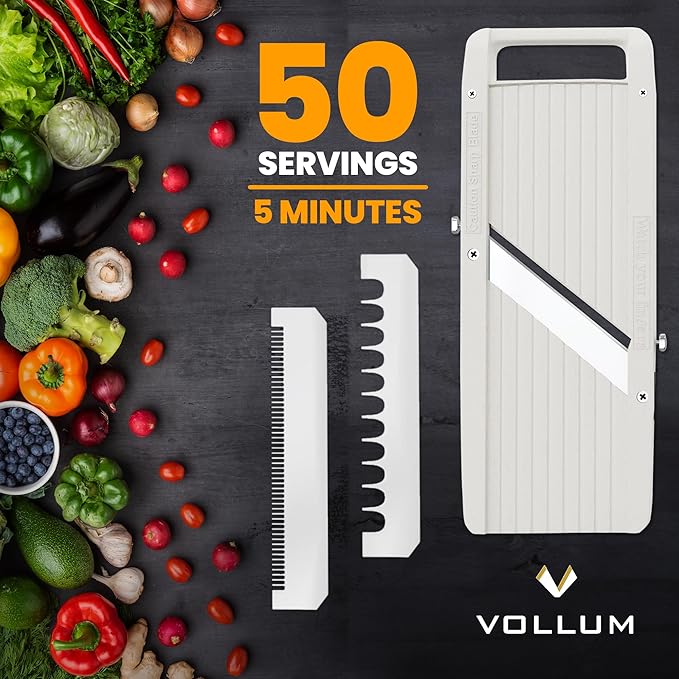 Wide Japanese Mandoline Slicer for Kitchen – Professional Slicer Vegetable Cutter with Interchangeable Stainless Steel Blades – Food Manual Slicer Handheld Mandoline Slicer
