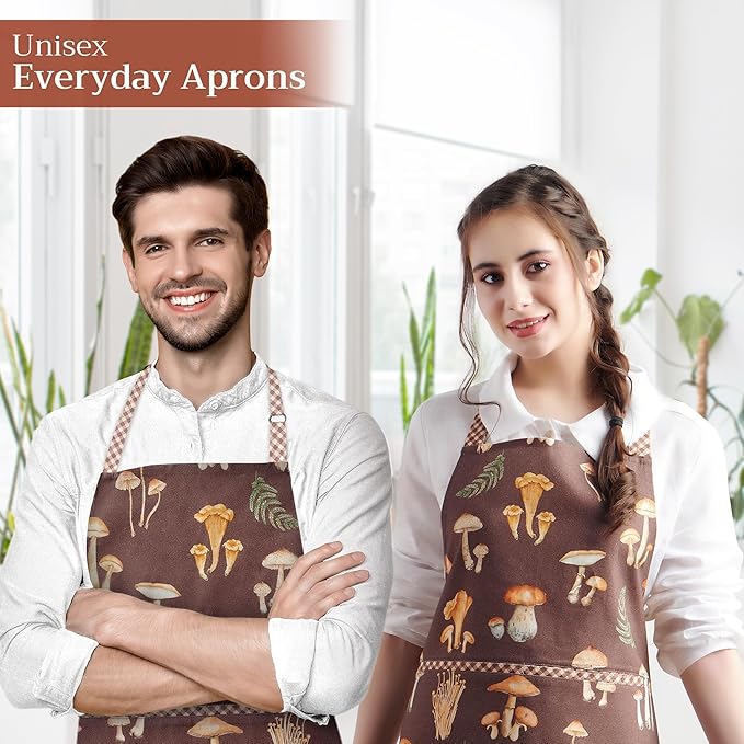 Maison d' Hermine 100% Cotton Apron for women with Pocket Kitchen Chef Apron for Men Cooking Gardening Server Waitress