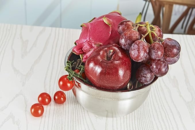 Stainless Steel Mixing Bowl Durable and Rustproof Easy Grip and Stability Design Bowl Versatile for Cooking Baking Prepping and Food Storage (20CM)