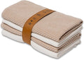 Kitchen Towels Set - 4 Pack, (20" x 30") - Boho & Decorative - Versatile as, Dish Towels for Drying Dishes, Drying Towels, Flour Sack Towel, Kitchen Cloths, Beige and Ecru