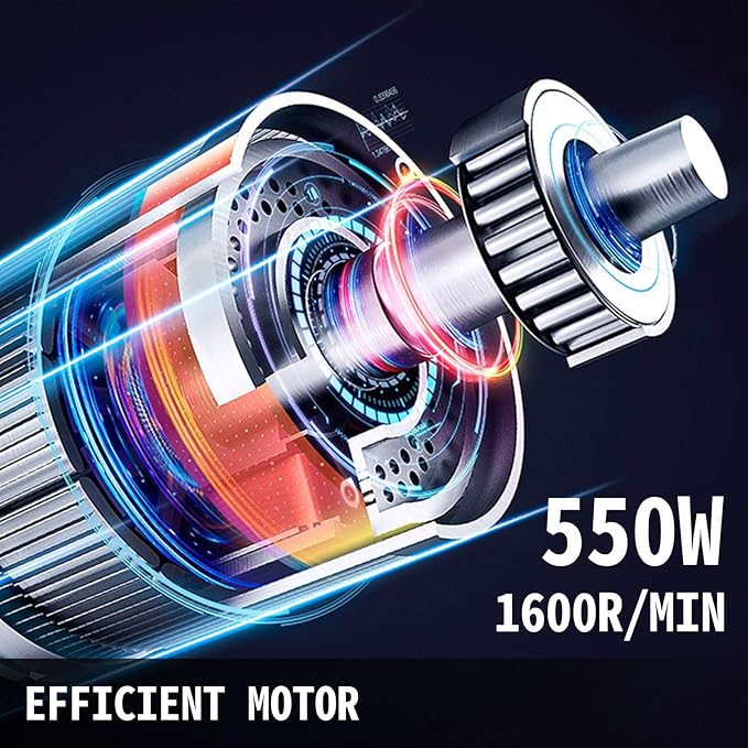 VEVOR Commercial Food Processor 2 Feeding Holes, 550W Electric Vegetable Slicer 1600 RPM, Stainless Steel Vegetable Processor Detachable 6-blades, 3mm/4mm/7mm Shred, 2mm/4mm Slice