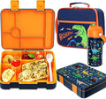 Bevalsa Kids Bento Lunch Box with 6 Compartment, Stainless Steel Metal Water Bottle, Insulated Bag & Utensils, BPA-Free Leakproof Food Container for School Boys Girls, Back To School Gift