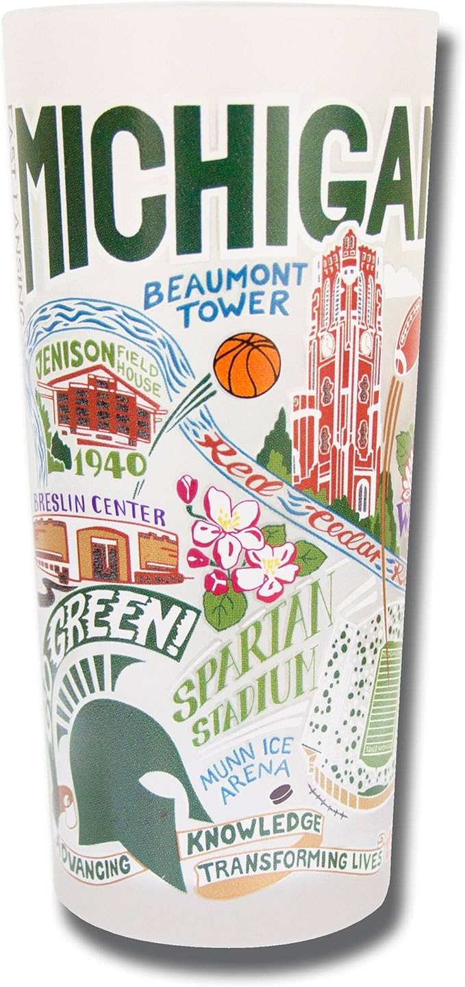Catstudio Michigan State University Drinking Glass, 15oz, Dishwasher Safe