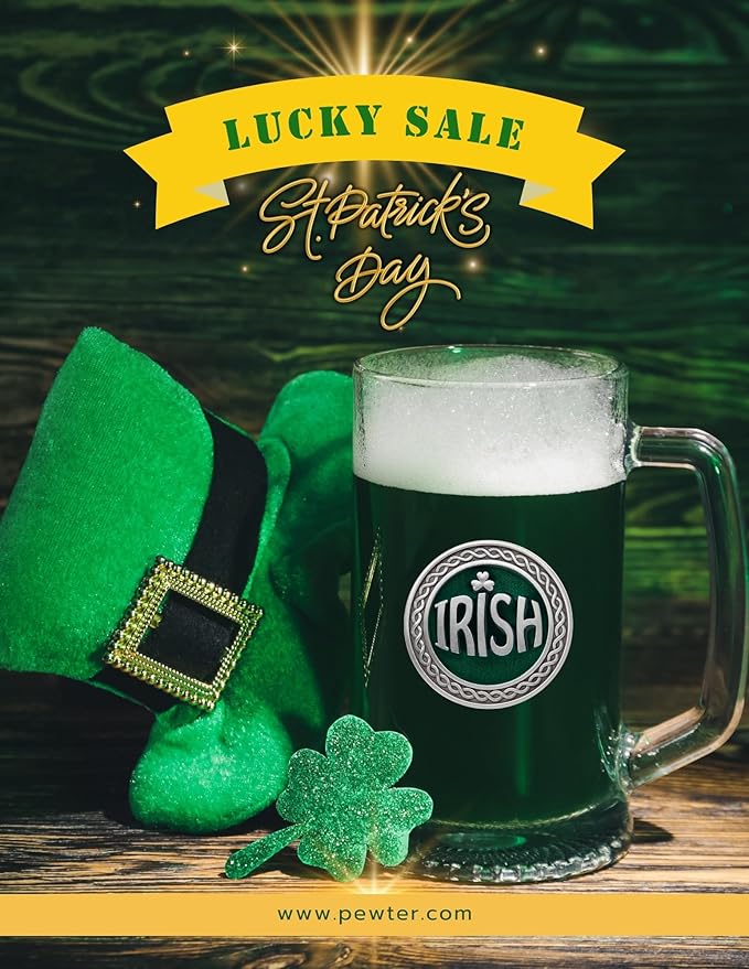 Heritage Pewter Irish Double Old Fashion | Double Rocks Glass 14 OZ for Liquor | Expertly Crafted Pewter Glass