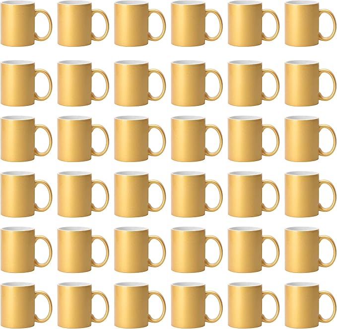 11oz Ceramic Sublimation Coffee Mug Gold, Case of 36