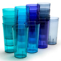 Betta 20oz Pebbled Tumbler - Marine Set, 16 Count, Acrylic Drinking Glasses, BPA-Free, Shatterproof and Top Rack Dishwasher Safe Plastic Stackable Water Cups