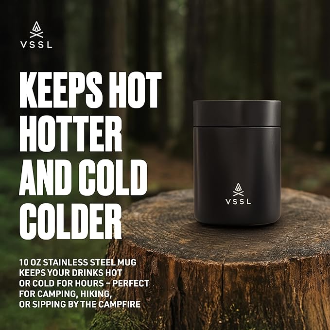 VSSL Nest 10 oz Mug, Stainless Steel, Double Walled, Vacuum Sealed & Integrates with VSSL Nest Products