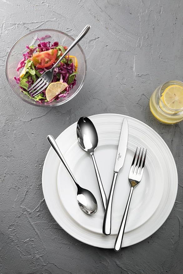 Cangshan 1027013 Rain II Series 20-Piece Stainless Steel 18/10 Forged Flatware Set