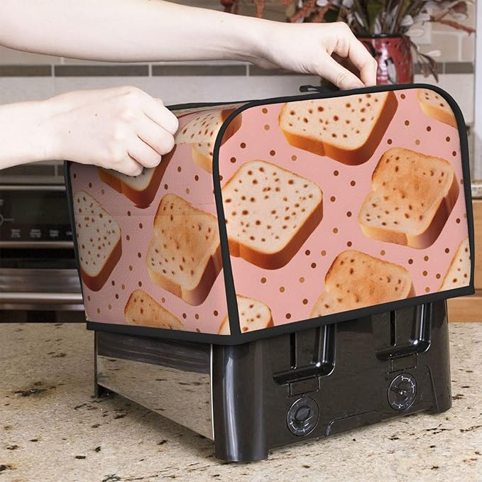 Bread 4 Slice Toaster Cover Wide Slot Dustproof Bread Maker Cover Fingerprint Bakeware Protection Kitchen Appliance Cover Toaster Bag