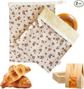 2 Pack Reusable Beeswax Bread Bags for Sourdough,Cotton Beeswax Bag with 10 Pcs Bread Bags for Homemade Bread,Storage Bags for Bread Cookies & Snacks Preservation,Freezer-Safe,Keeping Fresh