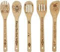 5PCS Bee Wooden Cooking Spoons Set,Bee Gifts,Bee Kitchen Decor,Gifts for Beekeepers,Bamboo Cooking Utensil Spoons Housewarming Wedding Mom Kitchen Gift Idea Kitchen Decor