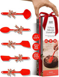 GIR: Get It Right 5-Piece Silicone Essentials Kitchen Utensils Set - Ladle, Spatula, Flip, Spoon & Spoonula - Non-Toxic Cooking Utensils for Nonstick Cookware, Cooking and Baking - Fire Red