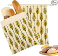 Beeswax Bread Bag 2 Pack Reusable Sourdough Bread Bag for Homemade Bread,Bakery Bag,Fresh Keeping Food Refrigerator Storage Bag