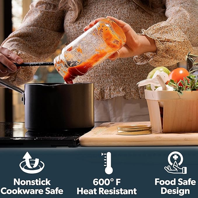 DI ORO Silicone Jar Spatulas for Scraping - Rubber Spatulas Silicone Heat Resistant - Kitchen Spatulas Nonstick Cookware Safe - Silicone Utensil Set for Blenders, Mixing, Baking, & Makeup (5pc, Blue)