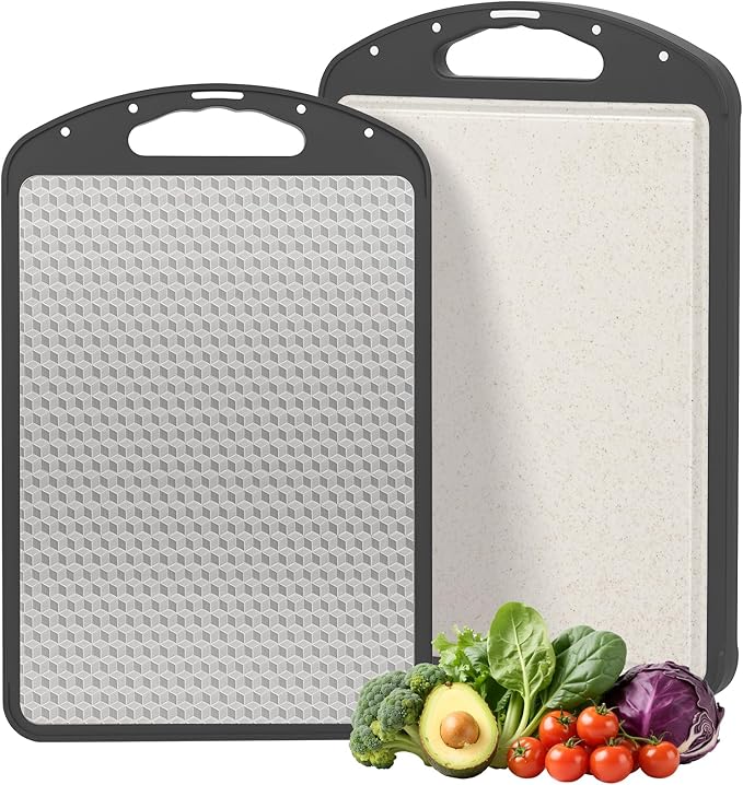 Titanium Cutting Board for Kitchen, Versatile for Cutting Board with juice groove, Pure Titanium and Wheat Straw PP Large Board, Food Grade, Easy to Clean Size 15.3”×10”