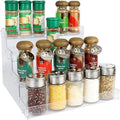 ELEGANTLIFE Spice Rack,No Tool Needed & No Pungent Acrylic Glue Self-derived Snap On Assembly Spice Shelf Pantry Kitchen Cabinet Organizer 10 in for Jars,Baking Supplies & Spice Bottles (4 Tier)