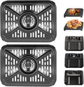 GWY Air Fryer Grill Pan for Ninja Foodi DZ401 DZ550 10 Quart DualZone Air Fryer, Replacement Crisper Plate Grill Plate Tray Accessories with Rubber Bumpers, Dishwasher Safe