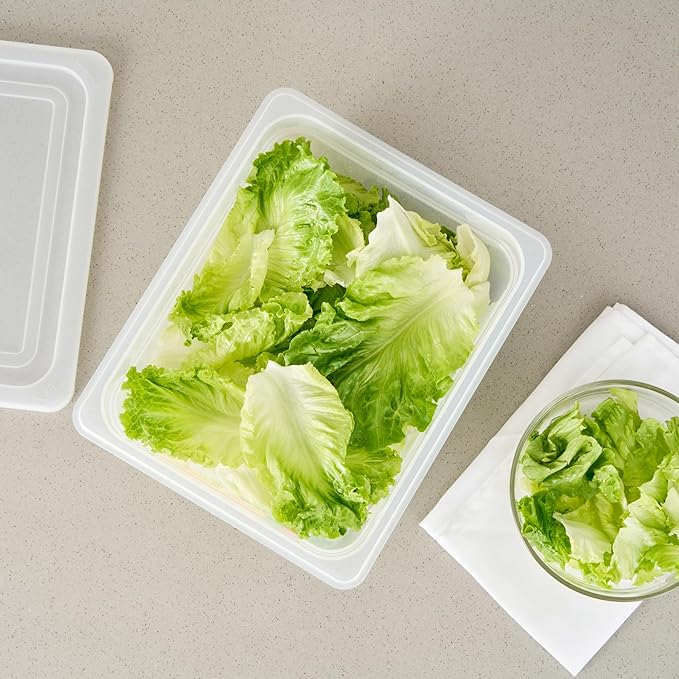 Restaurantware Food Storage Container 1 Pack of 12.7 x 10.3 x 3.9 Inches Plastic Stackable Storage Box White Reusable Label Container Dishwasher Safe For Restaurants And Kitchens