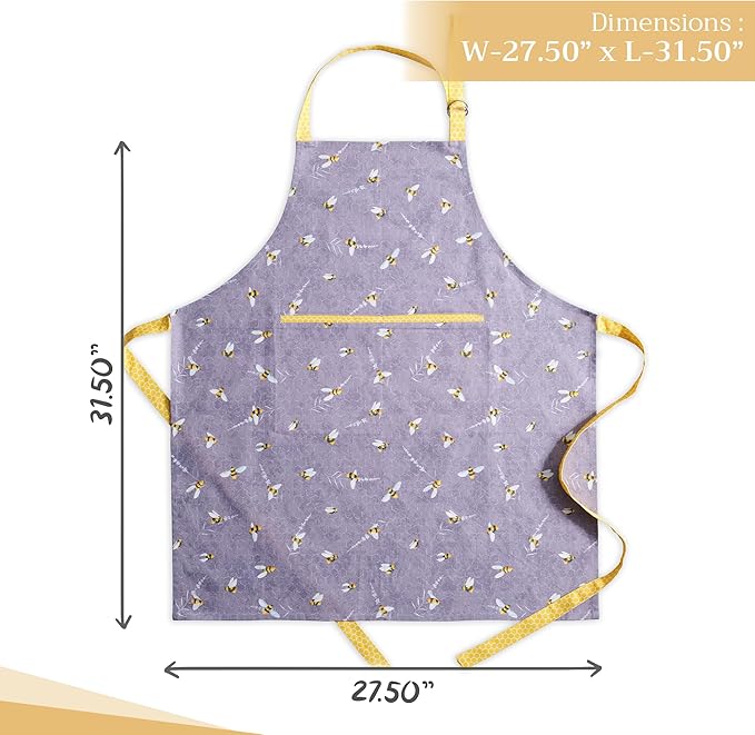 Maison d' Hermine 100% Cotton Apron for women with Pocket Kitchen Chef Apron for Men Cooking Gardening Server Waitress