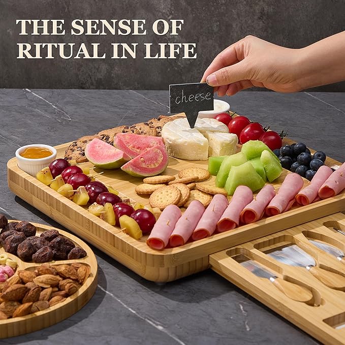 Personalized Engraved Charcuterie Board - Custom Bamboo Cheese Board, Gift for Couple, Wedding Gift, Housewarming, Corporate Gift, Christmas Gift, Birthday Gift for Mom