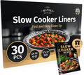 30 Pack Slow Cooker Liners – Large 13” x 21” BPA-Free Crock Pot Bags – Fits 3–10 Quart Round & Oval Cookers – Disposable Crock Pot Liners for Effortless Home Cooking & Fast Clean Up, Bonus Recipe Book