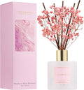 COCORRÍNA Reed Diffuser - Himalayan Salt & Rosewater 6.7 Fl.oz Reed Diffuser Set with Sticks & Preserved Baby's Breath, Reed Diffuser for Home Bathroom Shelf Decor
