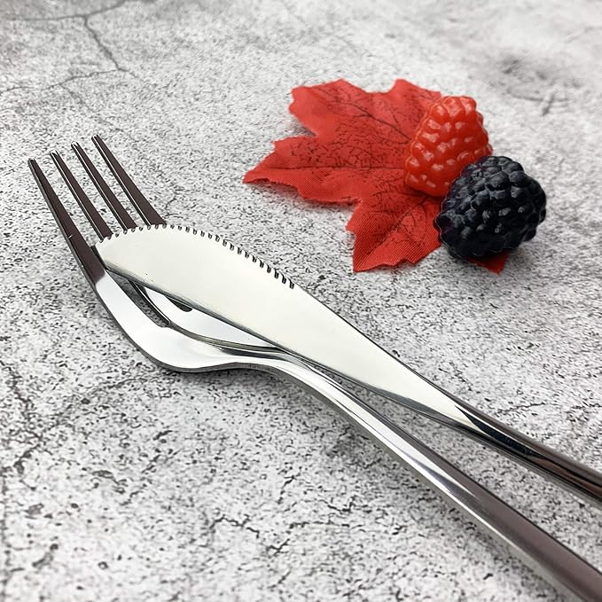 JASHII Silverware Set, Mirror Polished Silver Flatware Cutlery Set Service for 6, Shiny Finish 36 Pieces Stainless Steel Utensils Set Dinner Knife Fork Spoon Dessert Fork Salad Spoon Dishwasher Safe