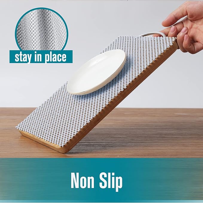 Drawer Shelf and Cabinet Liner, Thick Strong Grip, Non-Adhesive Liners Protect Kitchen Cabinets and Cupboard, Bathroom Drawers, Easy Install, Breathable Mat, 20 X 118 Inces, Black