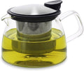 Forlife Bell Glass Teapot with Basket Infuser, 14-Ounce/430ml, Black Graphite