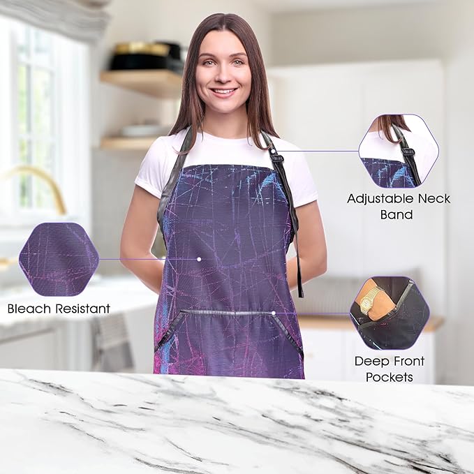 Sparkling Rose Apron for Hair Stylists, Barbers, Chefs, Bakers, Artists and Home Cooks - Lightweight and Adjustable with Deep Pockets - One Size Fits Most
