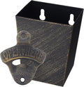 Antique Bronze Cast Iron Bottle Opener Wall Mounted Beer Opener with Cap Catcher Narrow Bundle