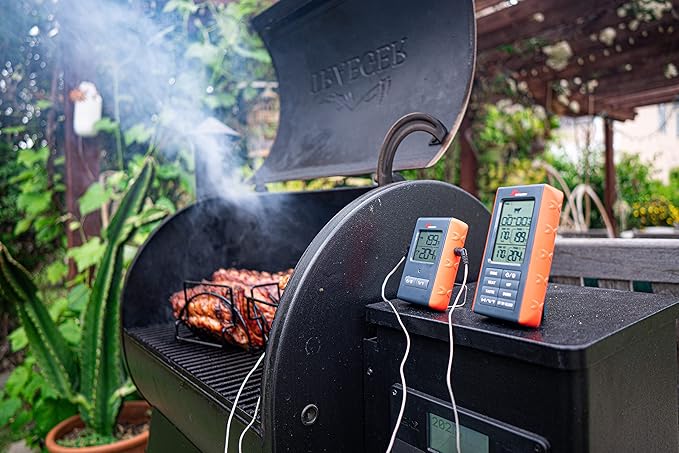 BBQ Dragon Instant Read Grill Thermometer - Wireless Meat Thermometer, Smoker Thermometer, 2 Probes, BBQ Temperature Probe, Meat Thermometer for Grill, Oven Safe