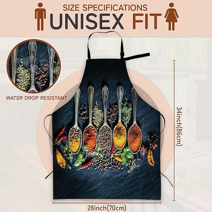 Adjustable Kitchen Apron with Pockets for Women and Men,Soft Chef Apron for Cooking, BBQ, and Grill