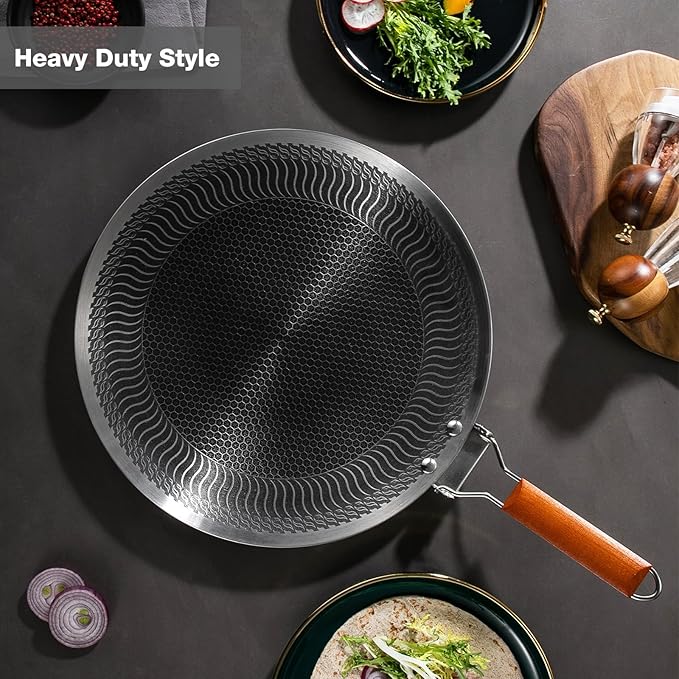 DELARLO Tri-Ply Stainless Steel Nonstick Crepe Pan,Round Griddle Pan,15 Inch Para Tortillas Pancake Pan with Stay-Cool Handle,18/10 Large Cooking Surface