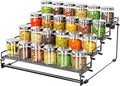 4 Tiered Countertop Spice Rack Organizer for Cabinet, Metal Tiered Spice Holder Storing 24 Spices Jars, Multipurpose Seasoning Shelf for Cupboard, Pantry, Kitchen Storage (1 Pcs)