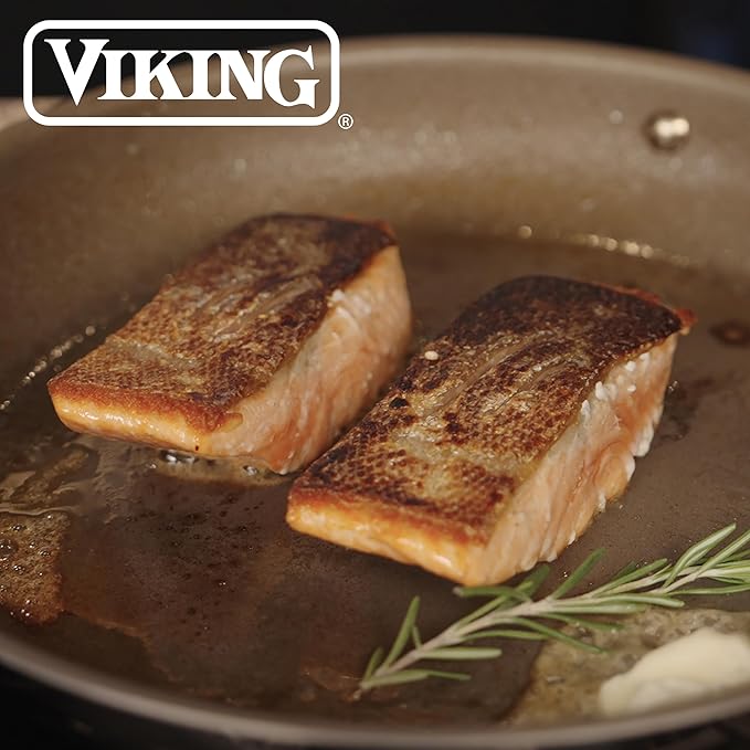 Viking PureGlide Pro 3-Ply Nonstick Frying Pans, Made without PFAS, 2-Piece Induction Fry Pan Set, 9.5 and 11-Inch, Metal Utensil Safe Titanium Nonstick Surface, Oven Safe to 600F