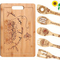6pcs Sunflower Wooden Cutting Board Set Perfect Charcuterie & Serving Boards for Home Kitchen Decor, Ideal Gifts for Wedding, Birthday, Anniversary, Christmas & Housewarming
