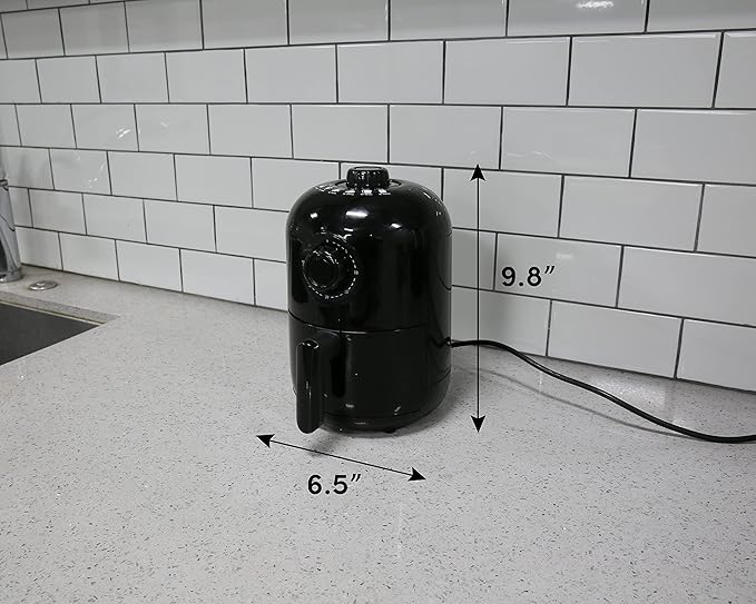 Elite Gourmet EAF-1121X Personal 1.1 Qt. Compact Space Saving Electric Hot Air Fryer Oil-Less Healthy Cooker, Timer & Temperature Controls, 1000W Black