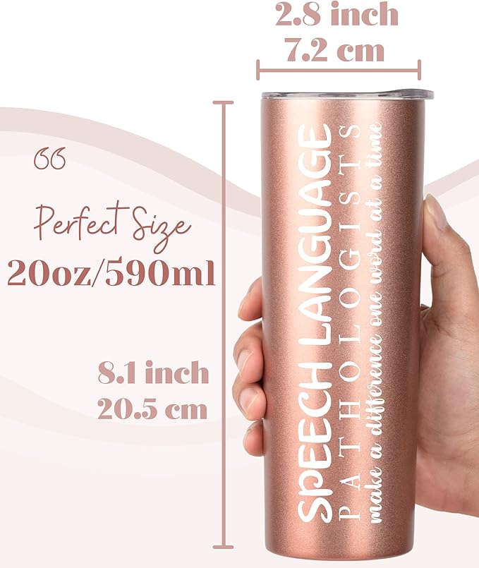 Speech Language Pathology Gifts for Women, Gifts for SLP on National Speech Pathologist Day, Birthday and Chirstmas, 20 oz Insulated Stainless Steel Travel Tumbler-ONE WORD AT A TIME