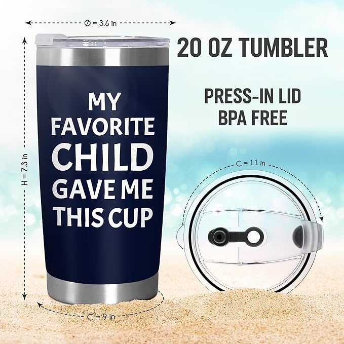TEEZWONDER Christmas Birthday Gifts for Dad from Daughter Son Wife Kids - 20 oz Stainless Steel Insulated Coffee Tumbler - Grandpa Gift, Mens Birthday Gift Ideas