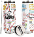 Baseball Tumbler Cup 17oz Stainless Steel Insulated Travel Mug Tumblers Cup Baseball Gift for Women Men Mom Gifts for Birthday Christmas