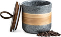 Ceramic Jar with Lid Airtight, Coffee Container Kitchen Food Storage Jars for Spice Sugar Tea Bag, Stackable Decorative Jars for Countertop, Grey & 18 fl.oz