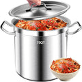 75QT Stainless Steel Stockpot with Lid, Large Stock Pot Heavy Duty Tri-Ply Bottom Commercial Grade Soup Pot for Cooking Soup, Stew, Canning, Oven, Gas, Ceramic, Dishwasher Safe