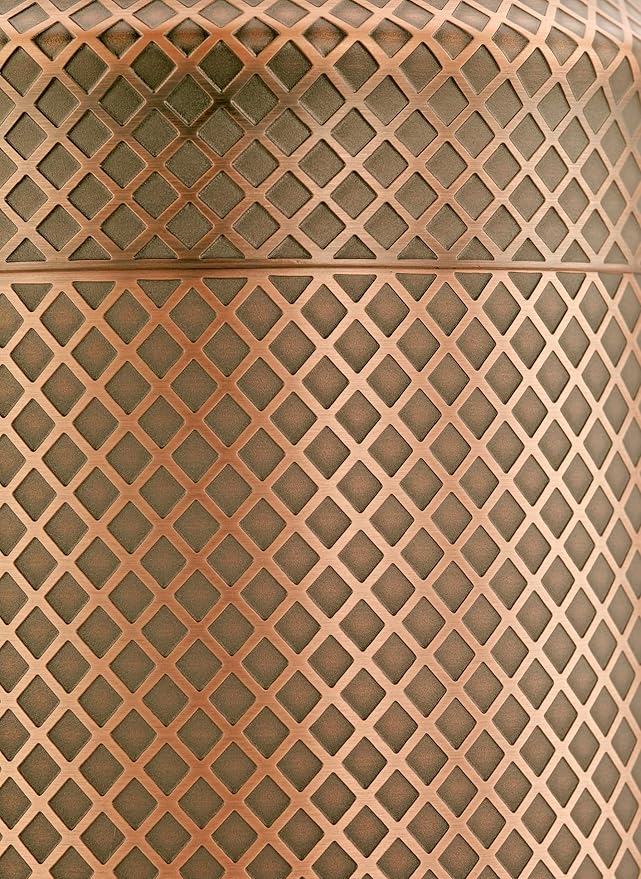 Barfly 3-Piece Diamond Lattice Etch Japanese Cocktail Shaker Set (24 Oz/700ml), Antique Copper