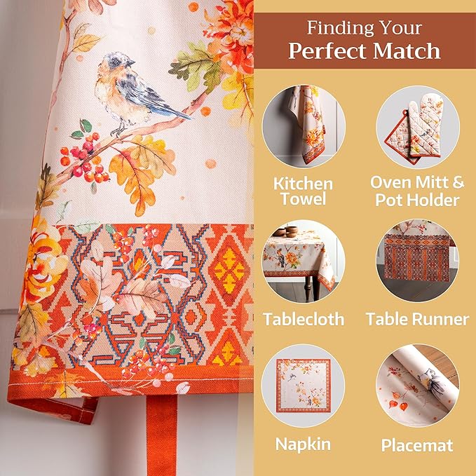 Maison d' Hermine 100% Cotton Apron for women with Pocket Kitchen Chef Apron for Men Cooking Gardening Server Waitress