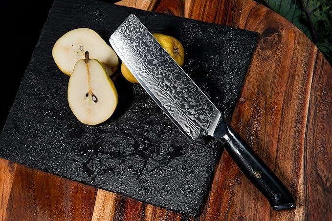 Oxford CHEF Nakiri Chef Knife 6.5 Inch - Damascus Japanese VG10 Super Steel 67 Layer High Carbon Stainless Steel